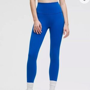 Lululemon Wunder Train High Rise Leggings 25” Pockets Blue